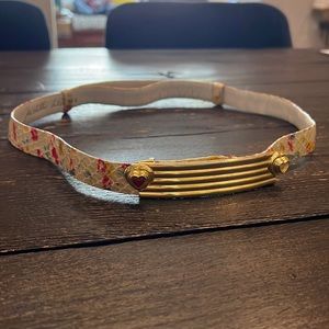 Judith Leiber Vintage Skinny adjustable Leather Multicolor Belt